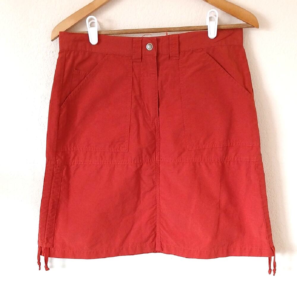 Woolrich A-line Mini Skirt Ties To Ruch Sides Pockets